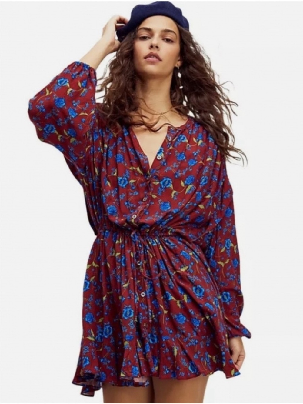 Free People Mini Dress Flower Fields Floral Print Boho Garden Party Cottagecore